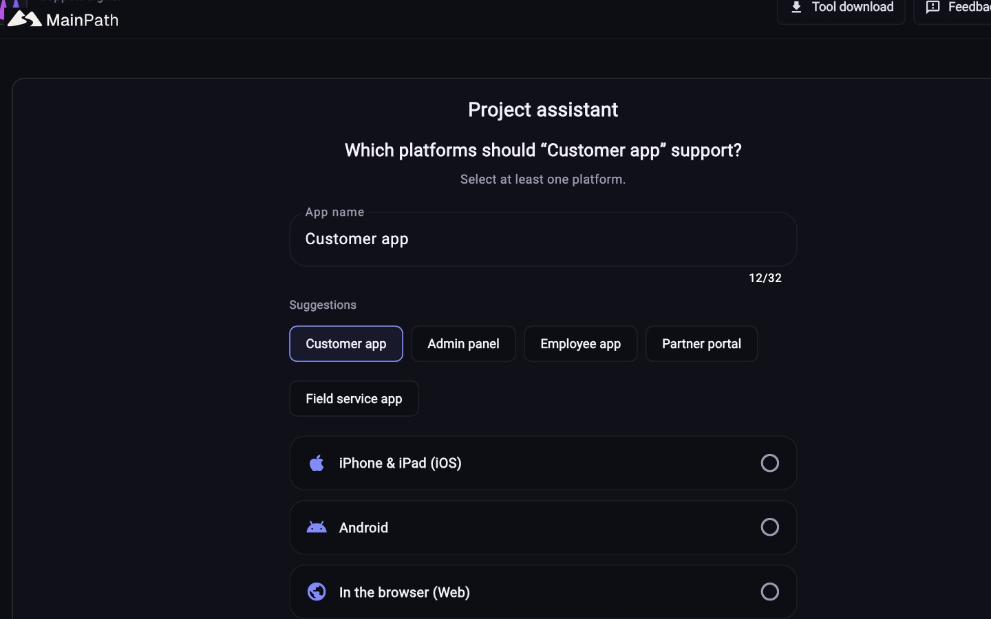 Next.js as a prepared template, including repository and pipeline.