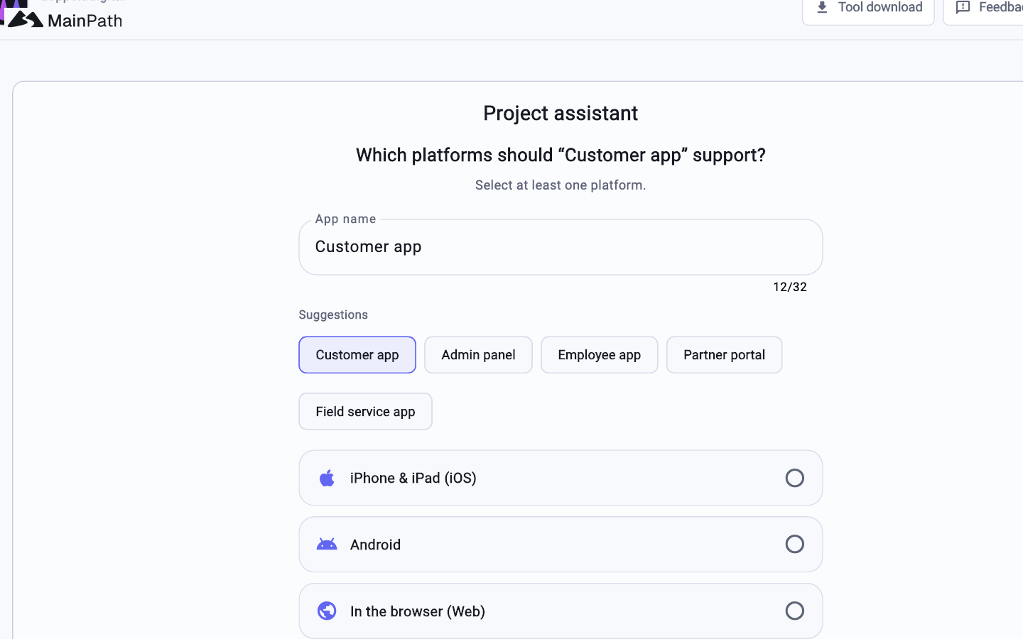 Next.js as a prepared template, including repository and pipeline.